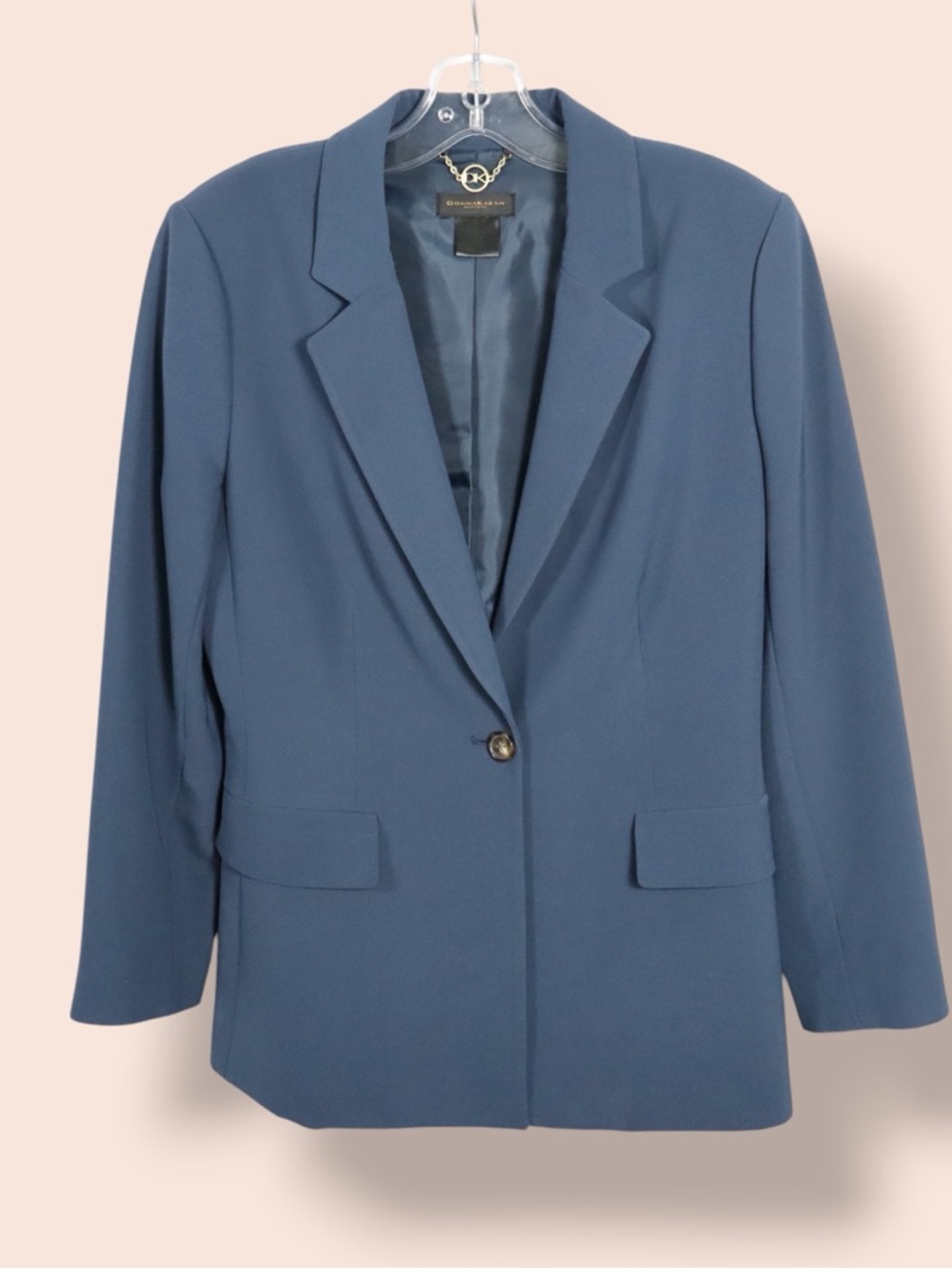Donna Karan New York Blazer Women’s Size 8 Blue Tailored Career Jacket